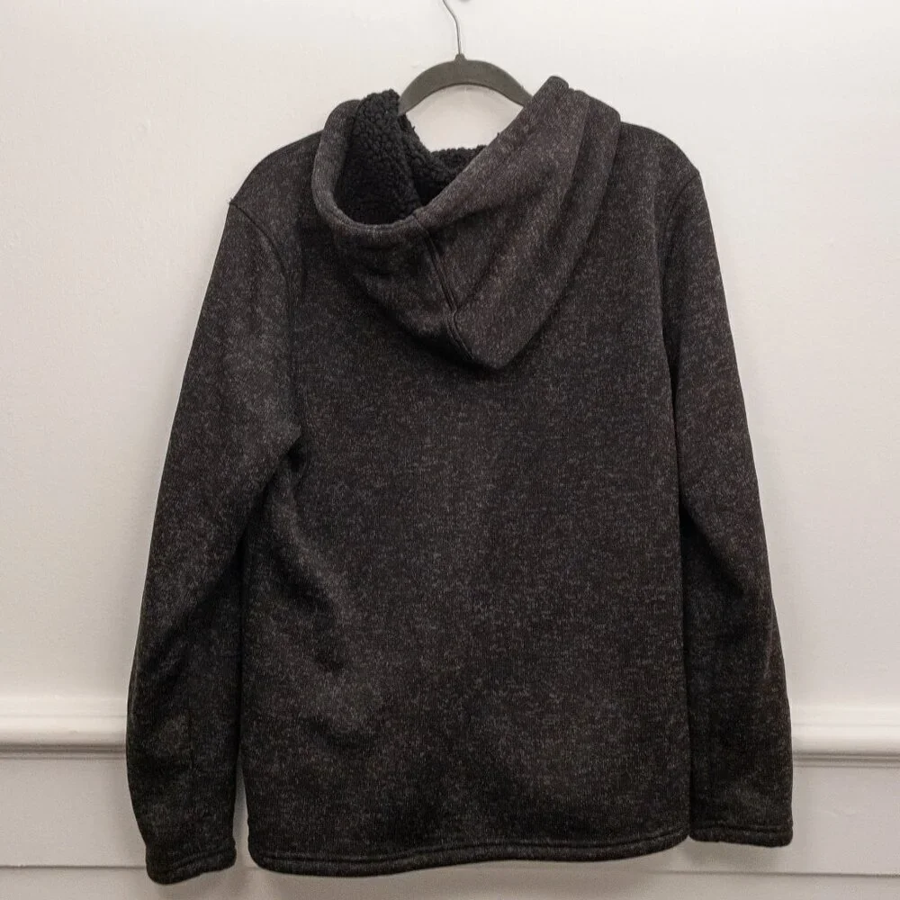 ATC Canada Activewear Sherpa-Lined Zip Hoodie | Size L | Charcoal Gray Cozy
